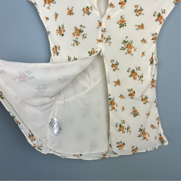 Reformation Bettie floral print high neck top size 10 zip back closure - Picture 11 of 16
